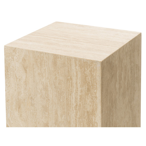 Lorelei Plinth Turkish Travertine Side Table