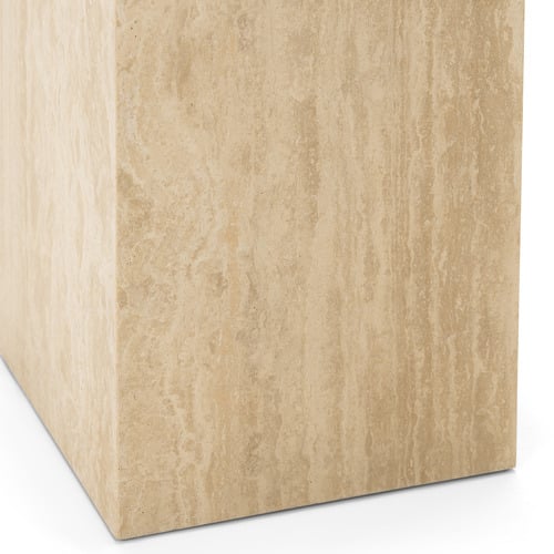 Lorelei Plinth Turkish Travertine Side Table