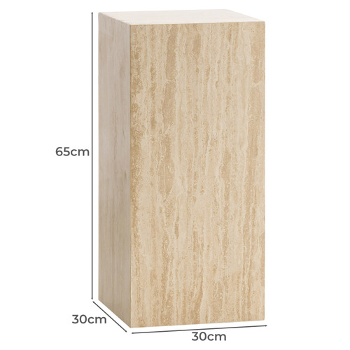Lorelei Plinth Turkish Travertine Side Table