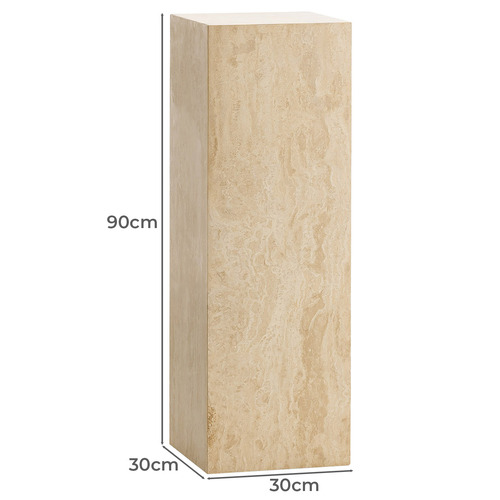 Lorelei Plinth Turkish Travertine Side Table