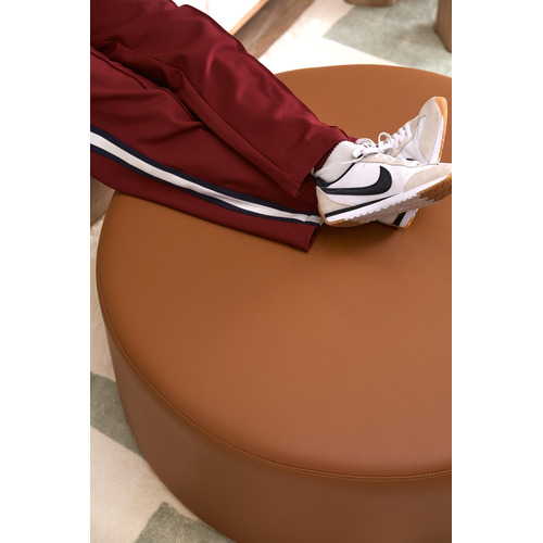 Whisky Tan Meryl Faux Leather Ottoman