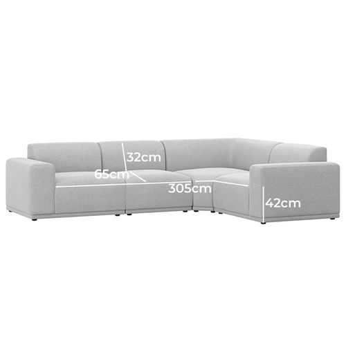 Tilly 4 Seater Upholstered Modular Sofa