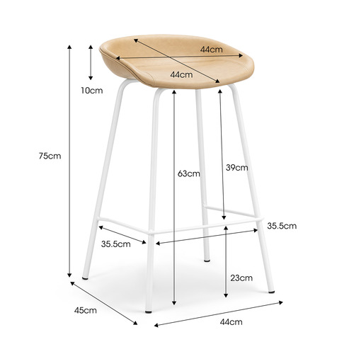 63cm Cygnus Faux Leather Barstools
