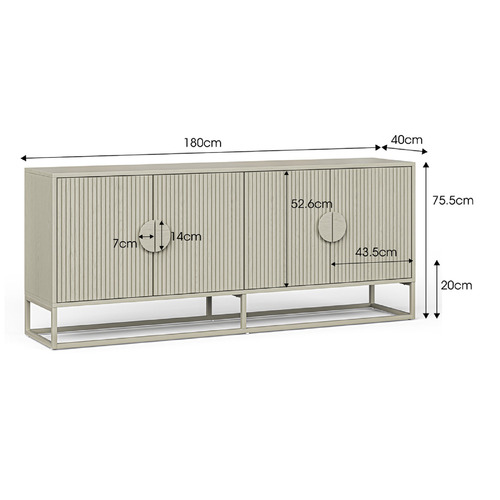 Tessa Ripple Slatted Sideboard
