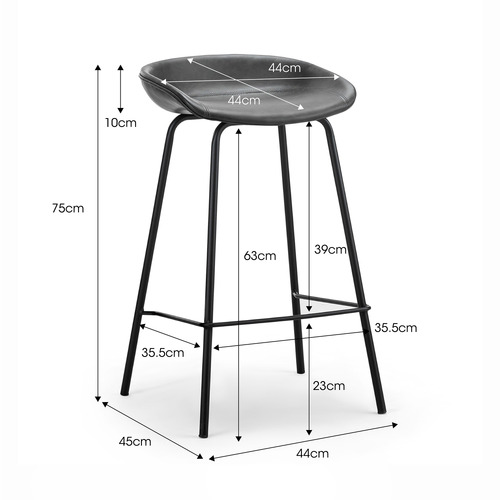 63cm Cygnus Faux Leather Barstools