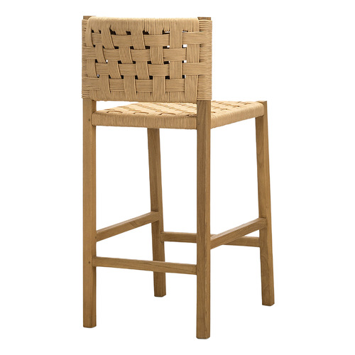 67cm Karen Low Back Teak Wood Bar Stool