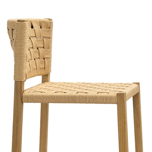 67cm Karen Low Back Teak Wood Bar Stool