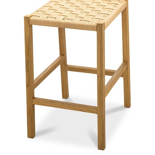 67cm Karen Low Back Teak Wood Bar Stool