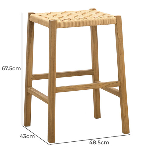 67cm Karen Teak Wood Bar Stool