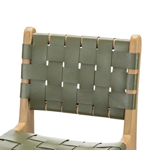 66cm Cassie Cowhide Leather & Teak Wood Counter Stool