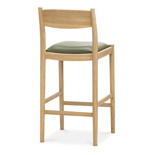 68.5cm Skyler Cowhide Leather & Teak Wood Counter Stool