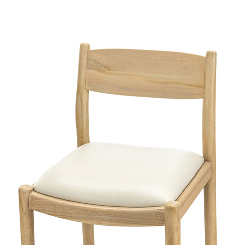 68.5cm Skyler Cowhide Leather & Teak Wood Counter Stool