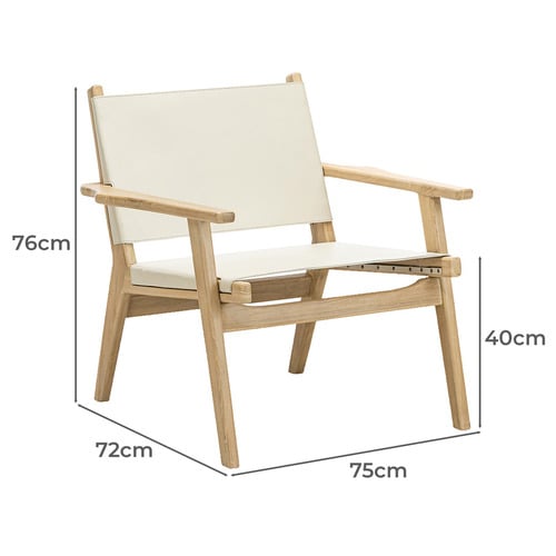Lavell Cowhide Leather & Teak Wood Armchair