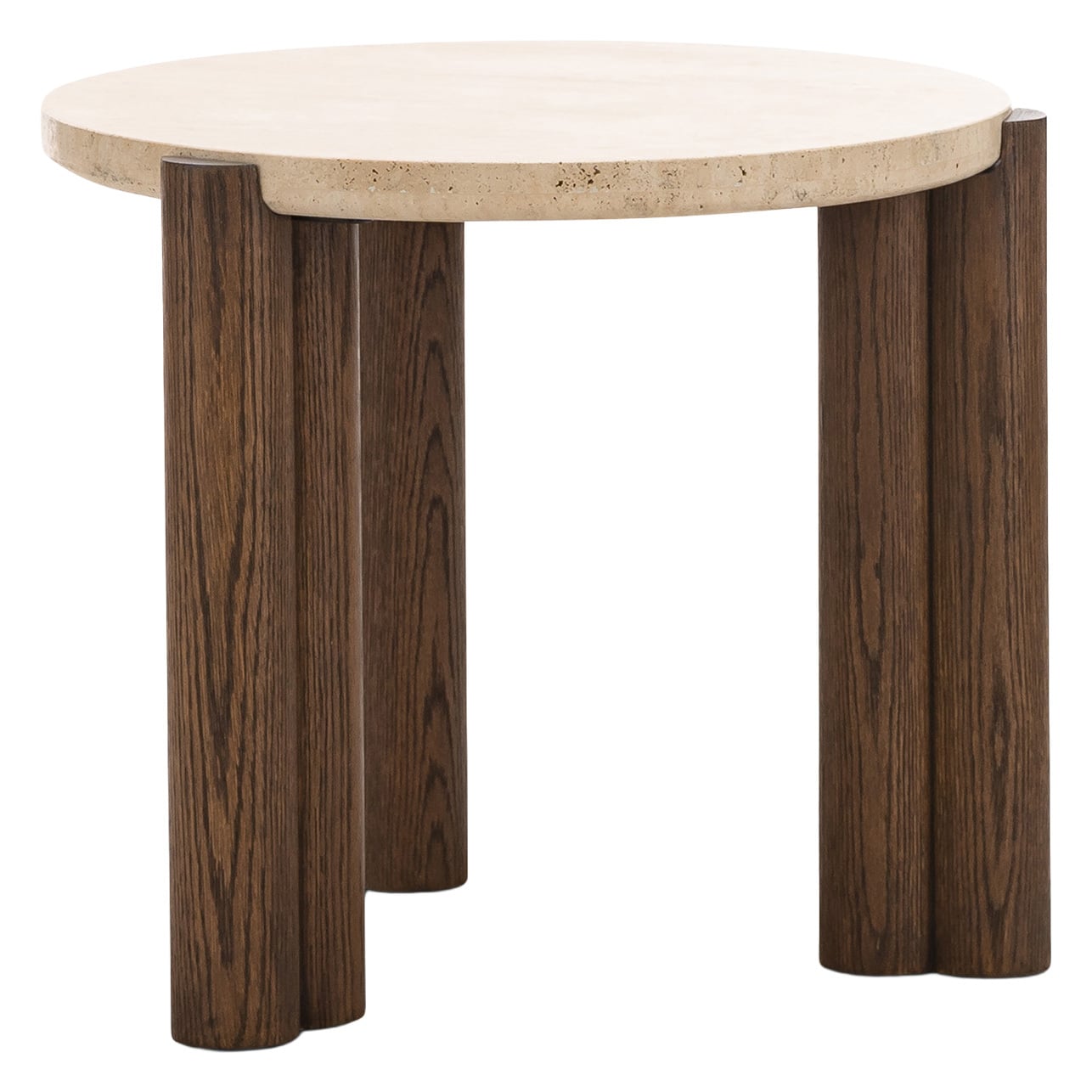Dani Turkish Travertine Travertine Side Table in Cream