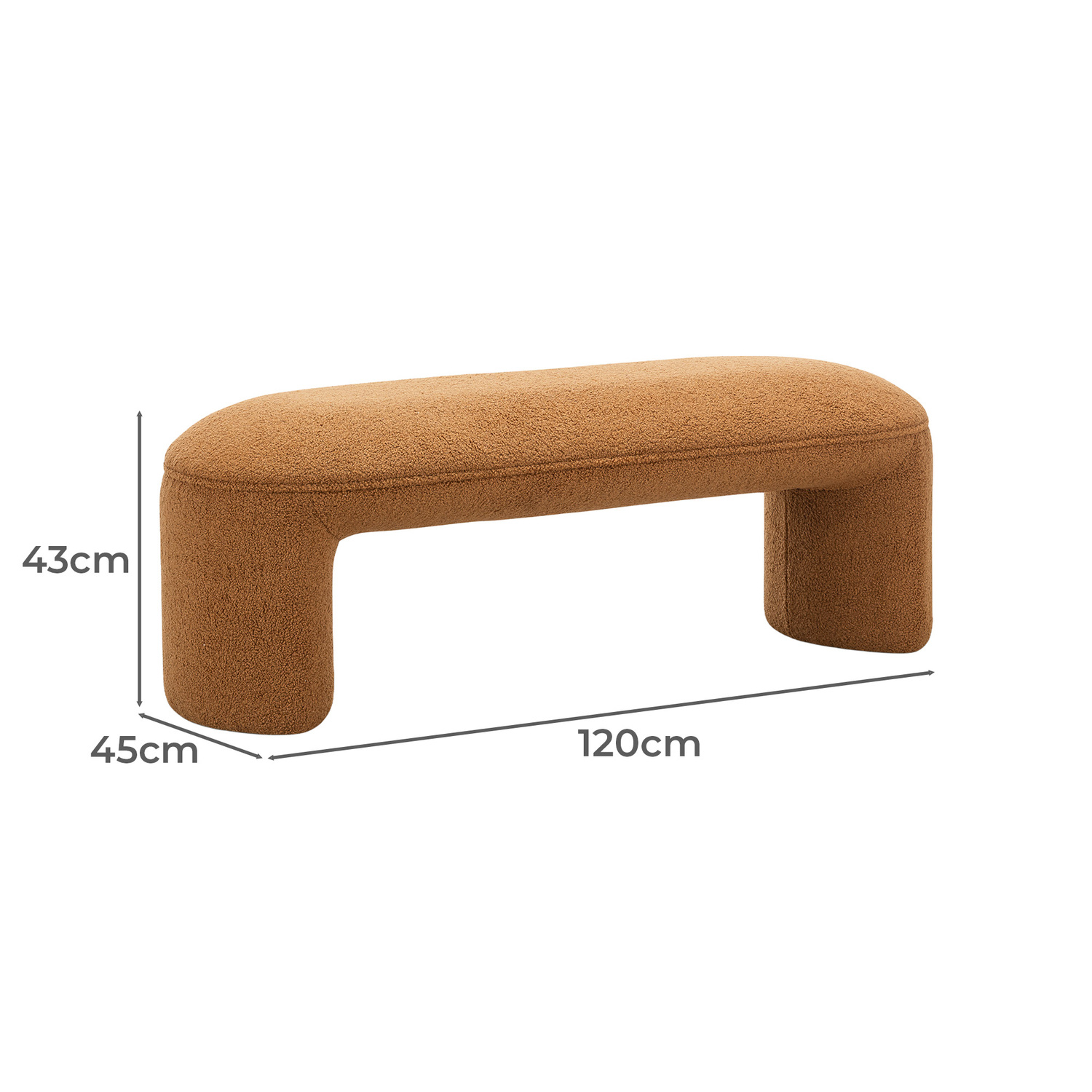 Timi 2 Seater Teddy Boucle Ottoman Bench