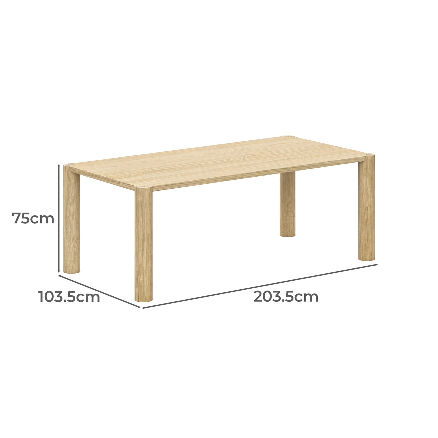 Bini American Oak Wood Dining Table