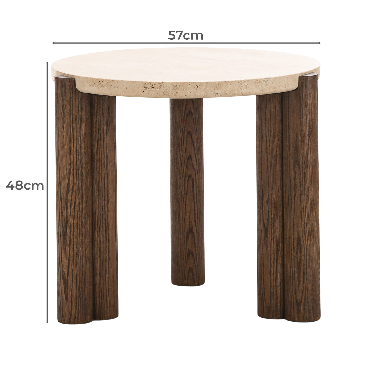 Dani Turkish Travertine Travertine Side Table in Cream