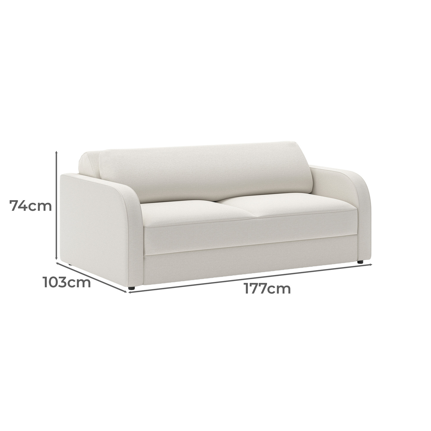 Darcy 3 Seater Double Wood Sofa Bed