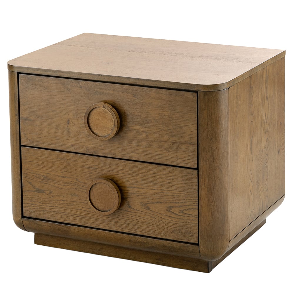 Circe Rubberwood 2 Drawer Bedside Table