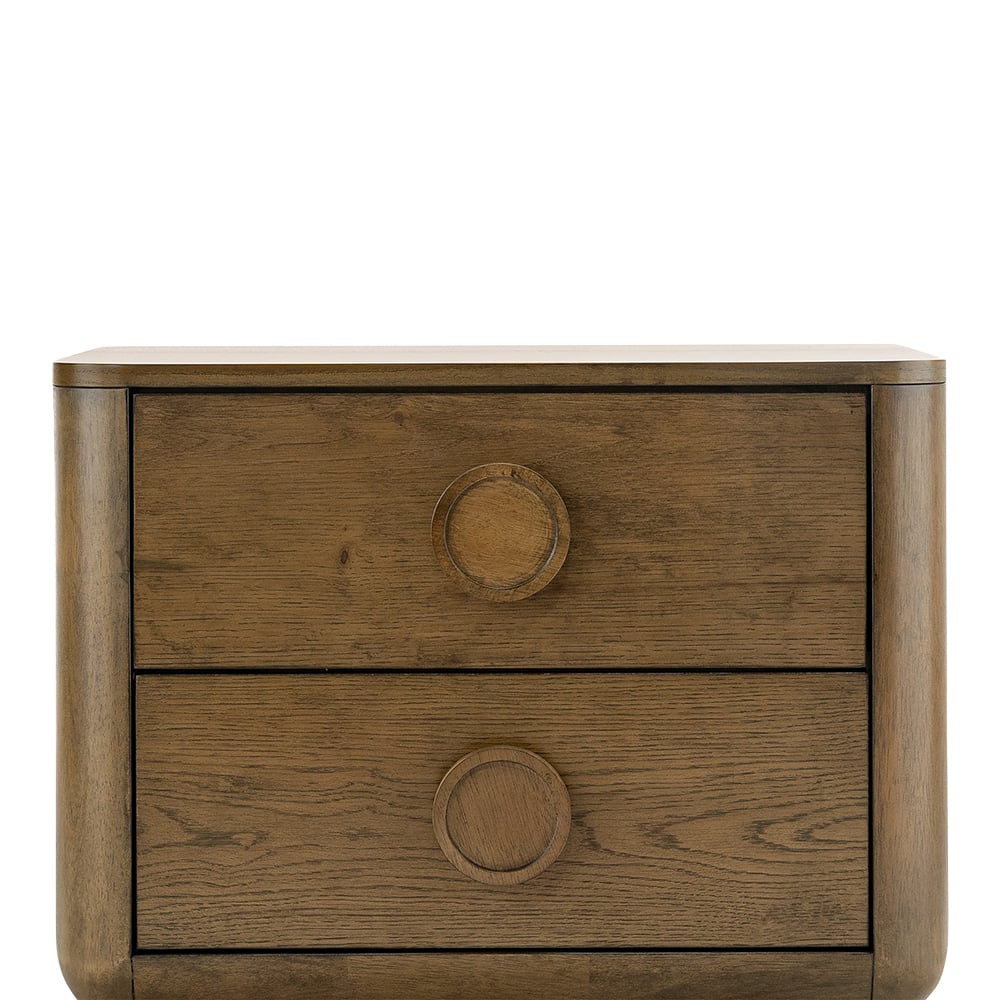 Circe Rubberwood 2 Drawer Bedside Table