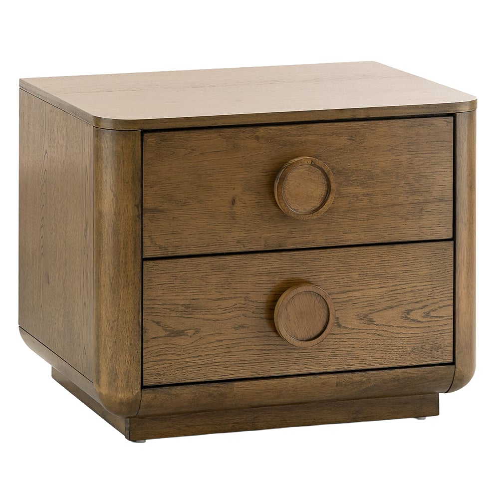 Circe Rubberwood 2 Drawer Bedside Table