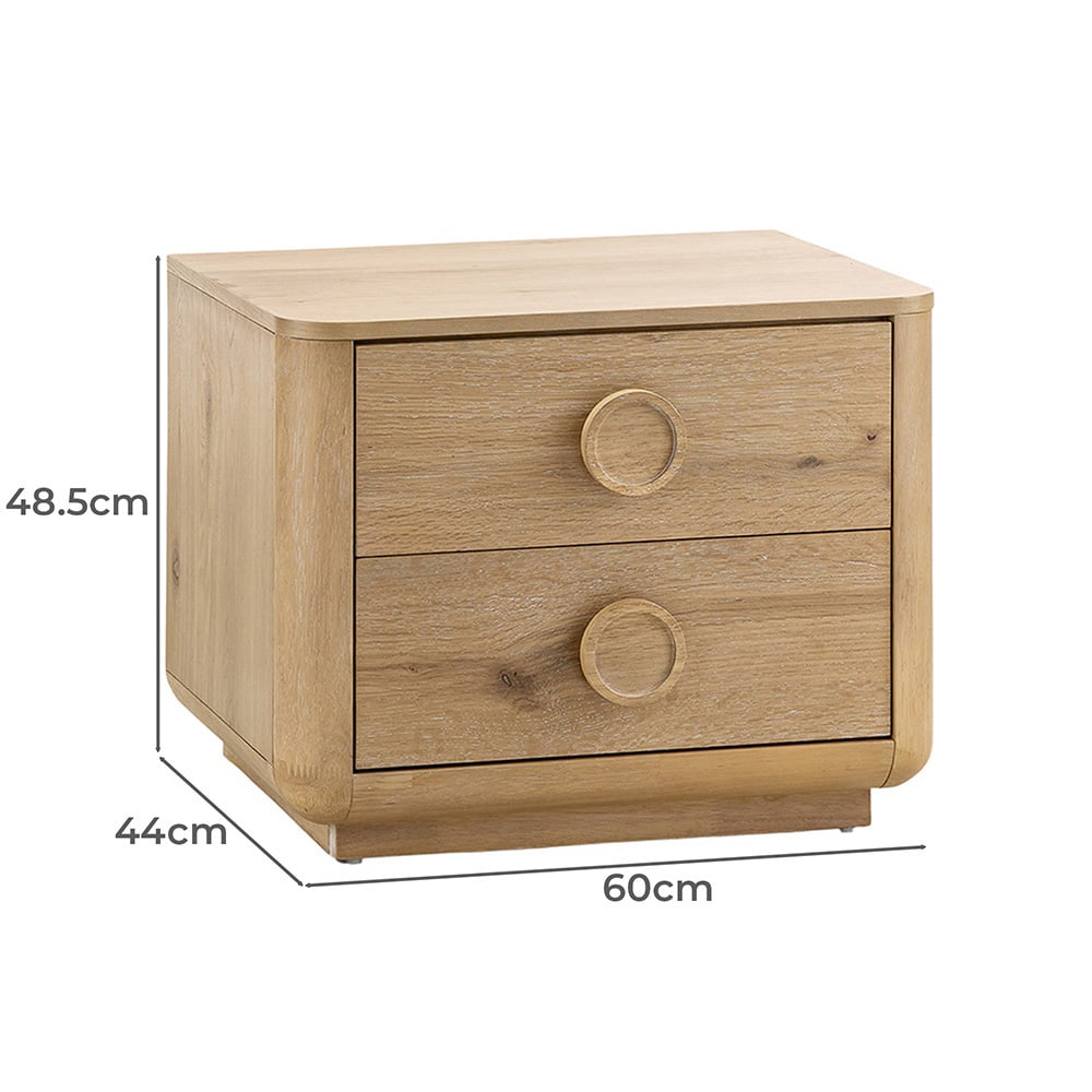 Circe 2 Drawer Bedside Table