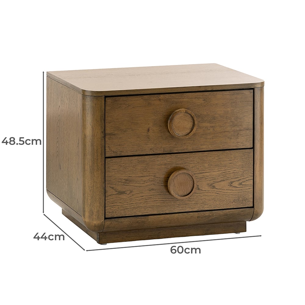 Circe 2 Drawer Bedside Table