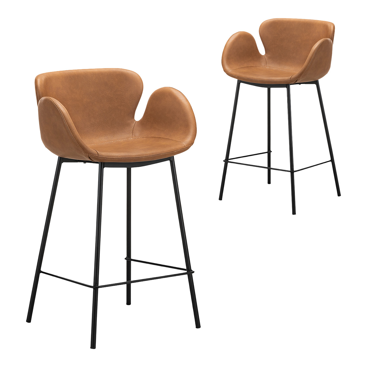 66cm Nesca Vegan Leather Bar Stools