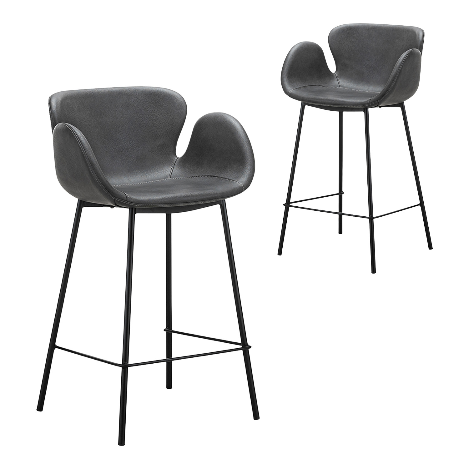 66cm Nesca Vegan Leather Bar Stools