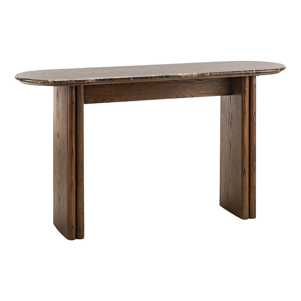 Marich Dark Emperador Marble Console Table