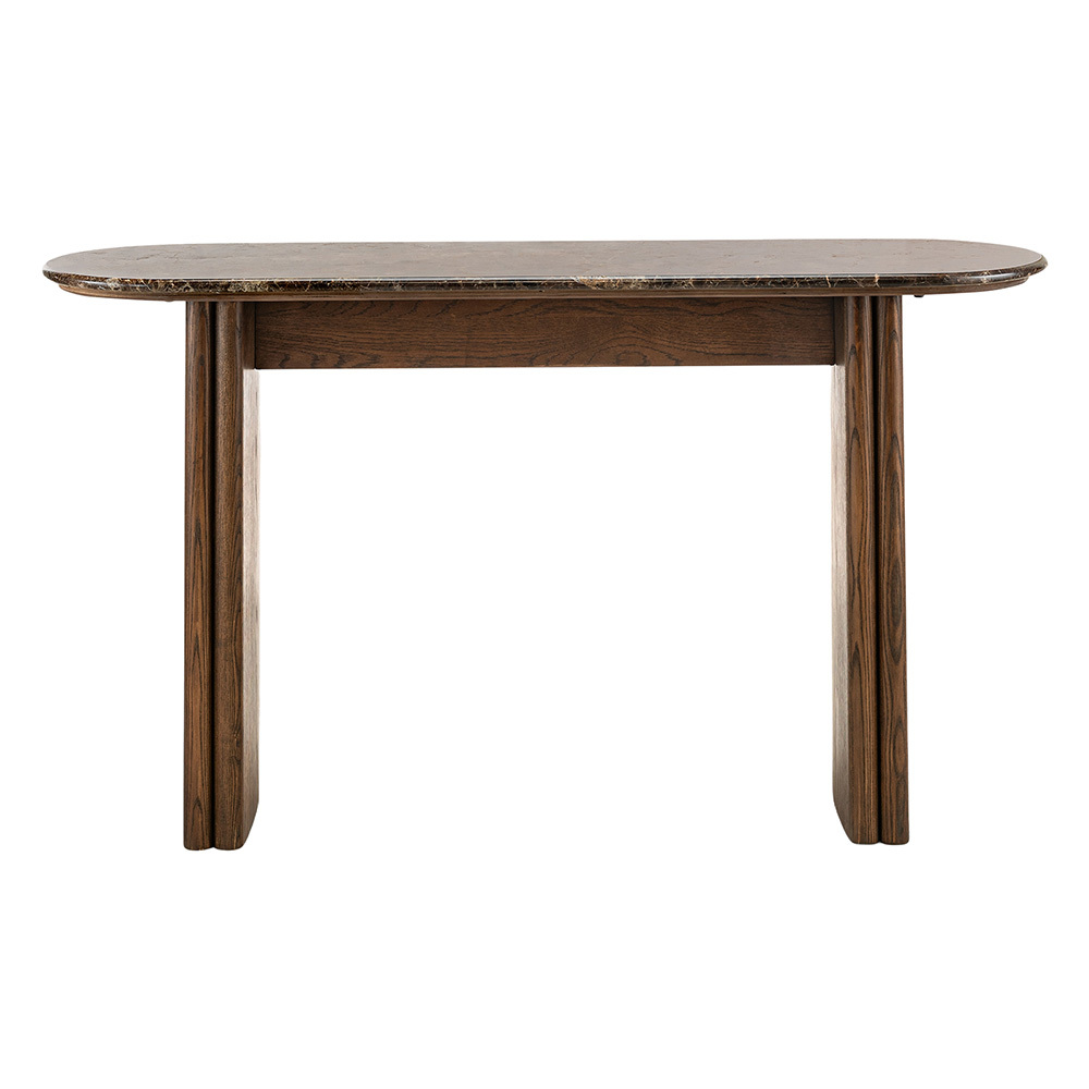 Marich Dark Emperador Marble Console Table