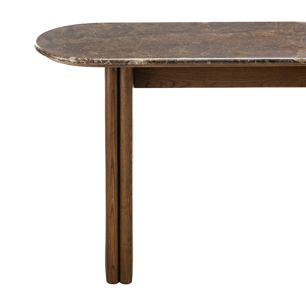 Marich Dark Emperador Marble Console Table