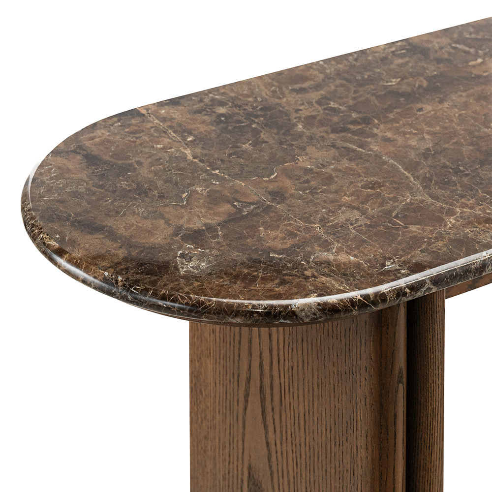Marich Dark Emperador Marble Console Table