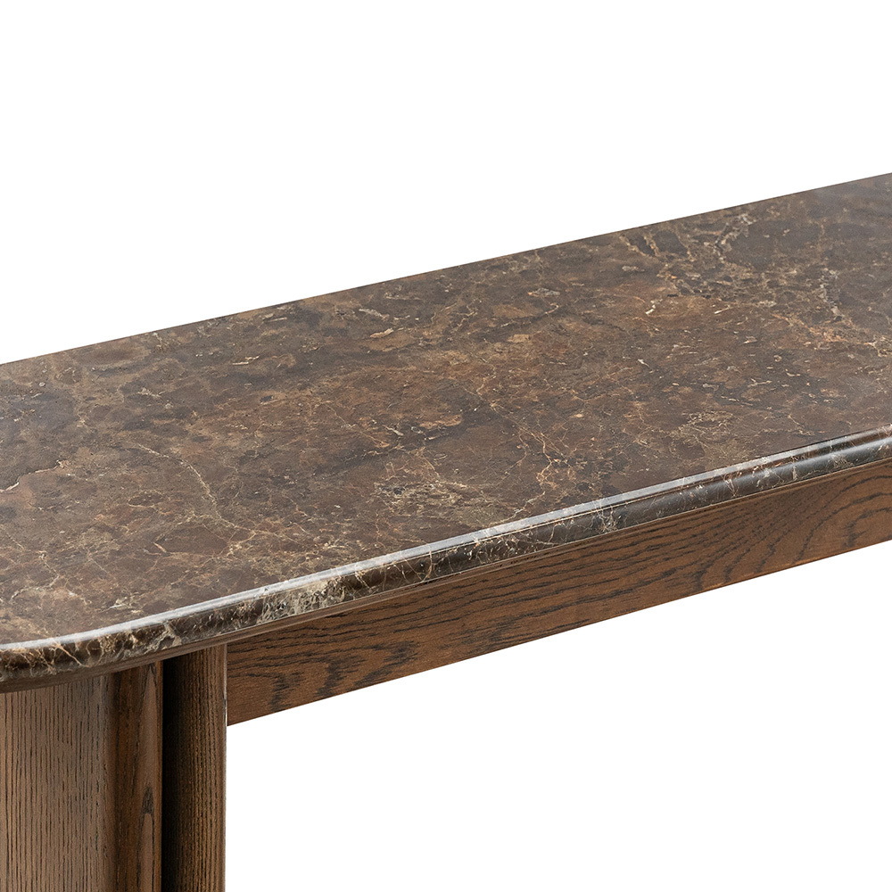 Marich Dark Emperador Marble Console Table