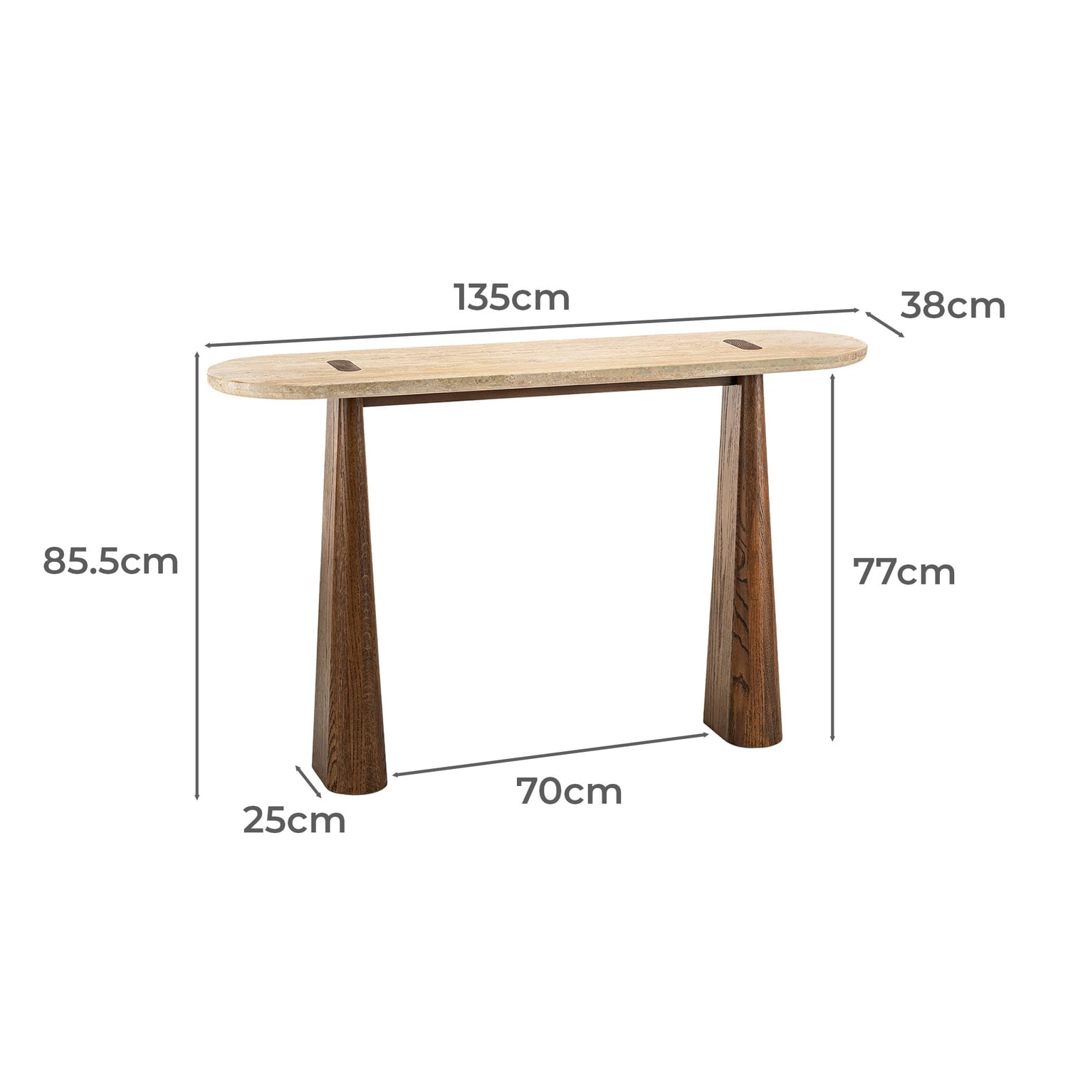 Lalucha Turkish Travertine Stone Console Table