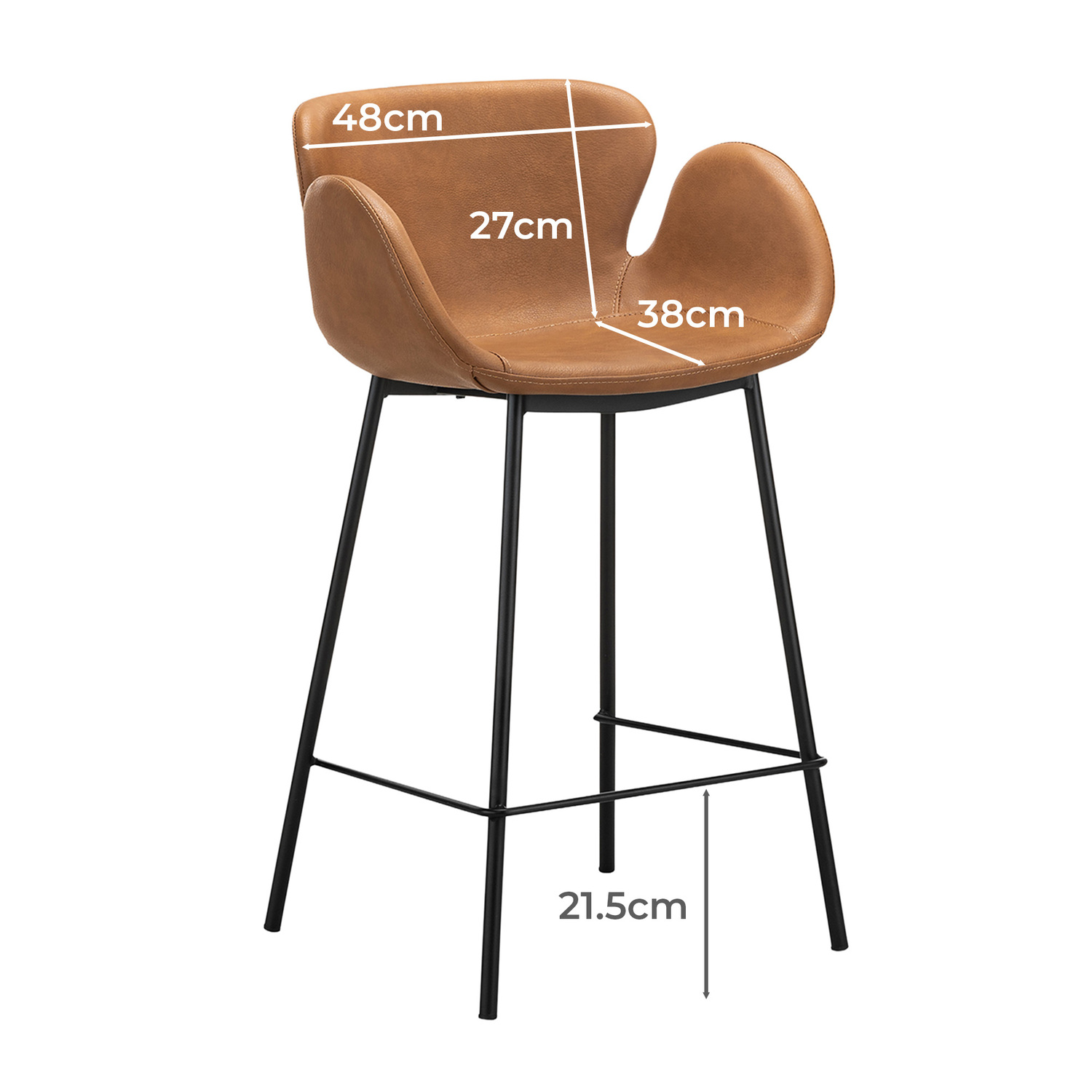 66cm Nesca Vegan Leather Bar Stools