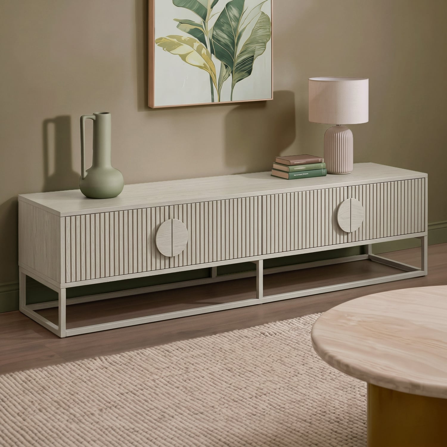 180cm Tessa Ripple Slatted TV Unit