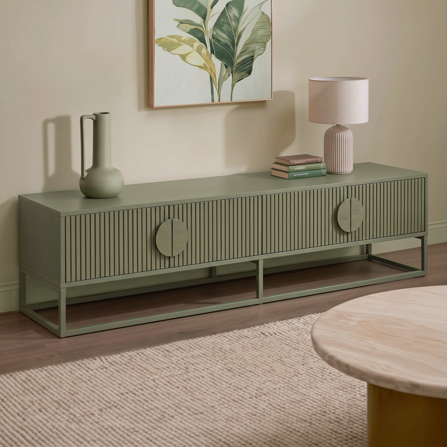 180cm Tessa Ripple Slatted TV Unit