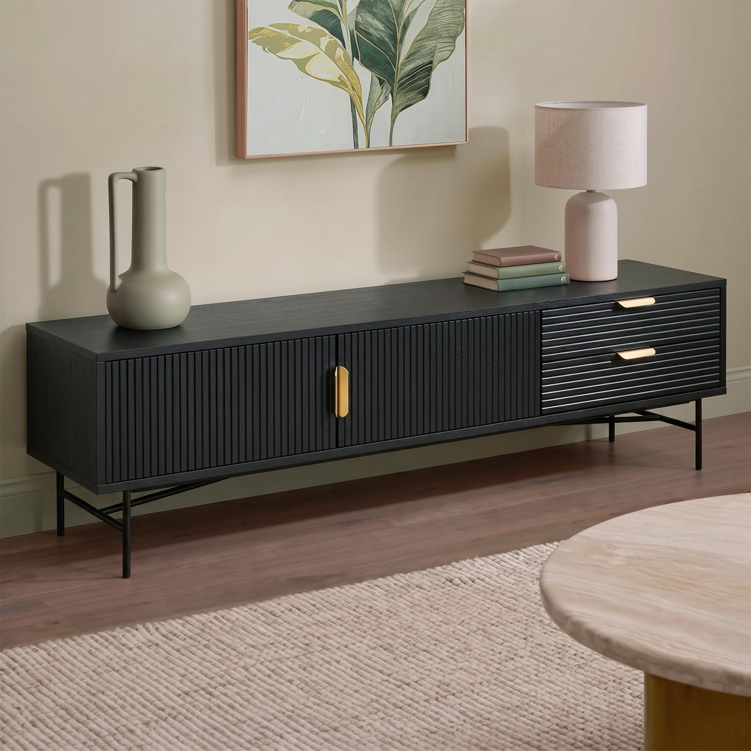 180cm Tabitha Ripple Slatted TV Unit