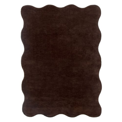 Chocolate Geneva Scalloped Hand-Tufted Rug