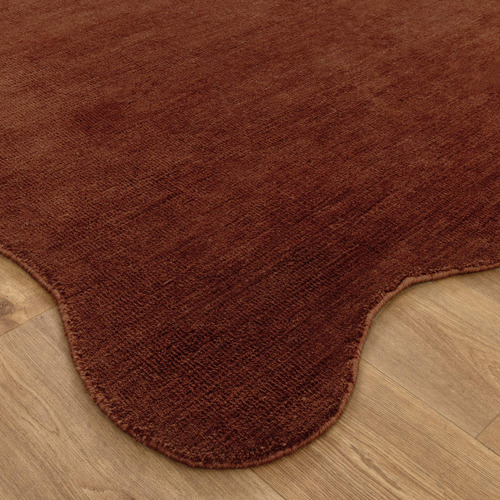 Terracotta Geneva Scalloped Hand-Tufted Shaped Rug