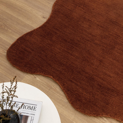 Terracotta Geneva Scalloped Hand-Tufted Shaped Rug