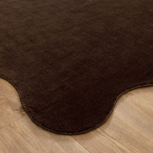 Chocolate Effie Hand-Tufted Scalloped Runner