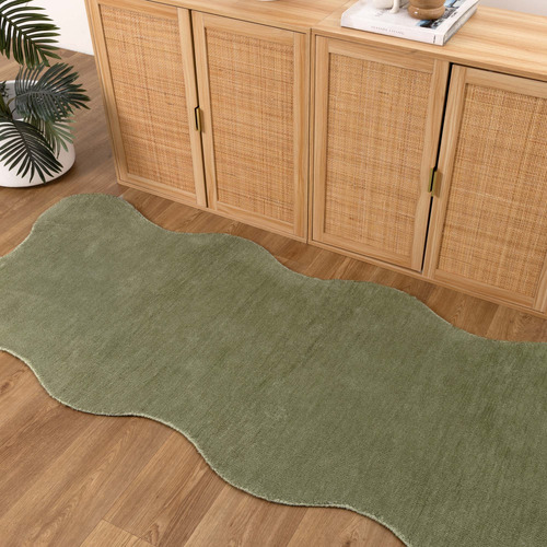 Olive Effie Hand-Tufted Scalloped Runner