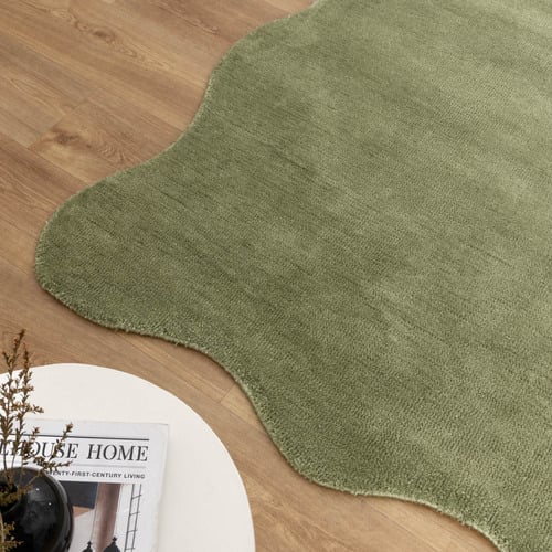 Olive Effie Hand-Tufted Scalloped Rug