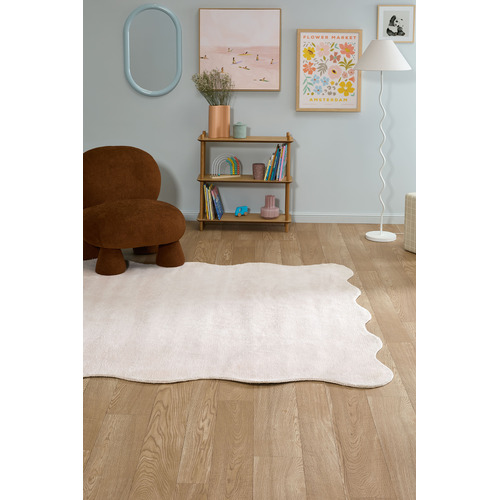 Blush Effie Hand-Tufted Scalloped Rug