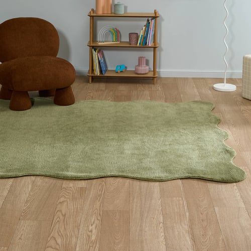 Olive Effie Hand-Tufted Scalloped Rug