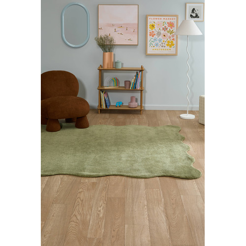 Olive Effie Hand-Tufted Scalloped Rug