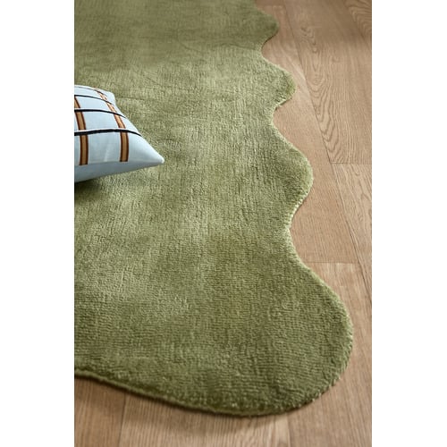 Olive Effie Hand-Tufted Scalloped Rug