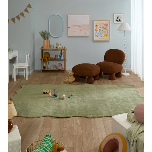 Olive Effie Hand-Tufted Scalloped Rug